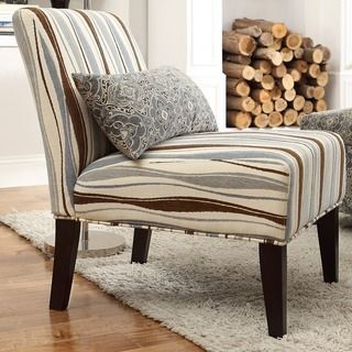 Inspire Q Peterson Vertical Wavy Stripe Slipper Chair
