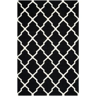 Safavieh Handwoven Moroccan Dhurrie Black Wool Area Rug (8 X 10)