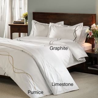 Marc Theestrands 350 Thread Count Twill Weave Cotton Embroidered Duvet Cover And Pillow Sham Separate