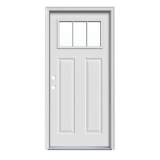 JELD WEN Craftsman 3 Lite Prehung Inswing Steel Entry Door (Common 36 in x 80 in; Actual 37.5 in x 81.75 in)