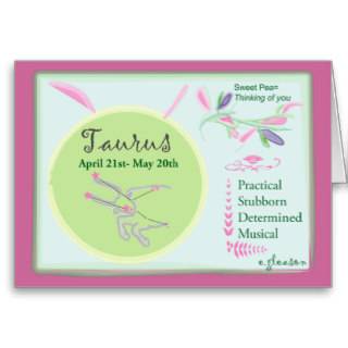 Taurus April Birthday Card 