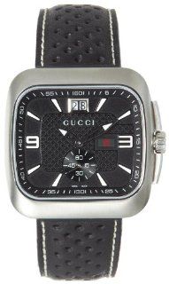 Gucci Men's YA131302 Gucci Coup Black Leather Watch at  Men's Watch store.