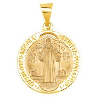 14K Yellow Gold Round Hollow St. Benedict Mdl Jewelry