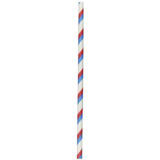 Aardvark 61520017 Paper Drinking Straw, 7/32" Diameter x 7 3/4" Length, Blue and Candy Apple Red Stripe (8 Boxes of 600)
