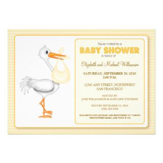 Stork's Arrival Baby Shower Invitation (yellow)