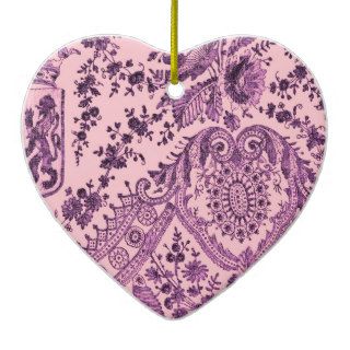Pink And Purple Lace Christmas Tree Ornaments