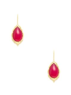 Hot Pink Chalcedony Kenya Earrings by Eddera