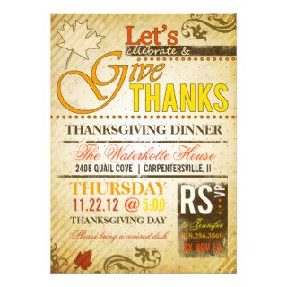 Thanksgiving Holiday Dinner Party Invitations