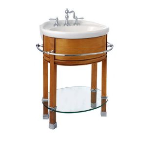 Rivers Edge Cote D Azur 26.8 in x 18.5 in Fawn Maple Integral Single Sink Bathroom Vanity with Vitreous China Top
