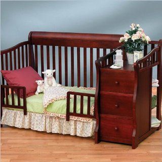 Sorelle Tuscany More 4 in 1 Convertible Crib and Changer Set in Cherry   Espresso Crib And Changer