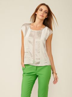 Silk Satin Patchwork Blouse by Cluny