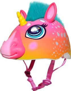Raskullz Super Rainbow Unicorn With Hair Dark Pink Child's Bike Helmet  Sports & Outdoors