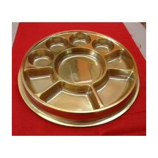 Golden 9 Compartment Disposable Plastic Plate   50 Plates Kitchen & Dining