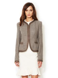 Wool Fringed Trim Jacket by Armani Collezioni
