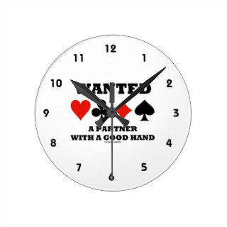 Wanted A Partner With A Good Hand Four Card Suits Clock