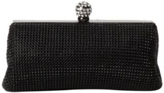 Whiting & Davis Dimple Mesh Framed Clutch,Black,one size Shoes