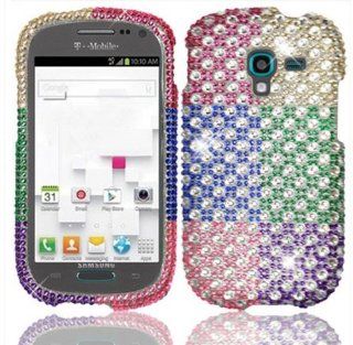 Samsung T599 Galaxy Exhibit ( Metro PCS , T Mobile ) Phone Case Accessory Refreshing Polka Hard Full Diamond Snap On Cover with Free Gift Aplus Pouch Cell Phones & Accessories