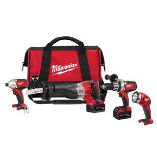 Milwaukee 2692 24 18 Volt Hammer Drill Impact Wrench Sawzall Reciprocating Saw and Worklight Combo Kit   Power Tool Combo Packs  