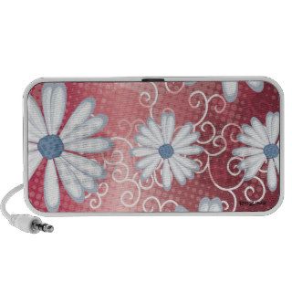 Red White Blue Floral Tribal Daisy Tattoo Pattern Mini Speakers