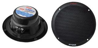 Pyle PLMR605B 6 1/2 Inch Dual Cone Marine Speakers (Black)  Vehicle Speakers 