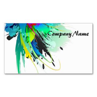 Abstract Peacock Paint Splatters Business Card Template