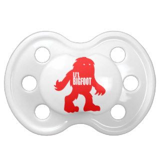 LI'L BIGFOOT Adorable Logo   Cute Red Sasquatch Pacifiers