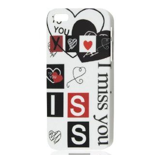 I Miss You Heart Pattern Hard Back Case Cover Skin for Apple iPhone 5 5G Cell Phones & Accessories