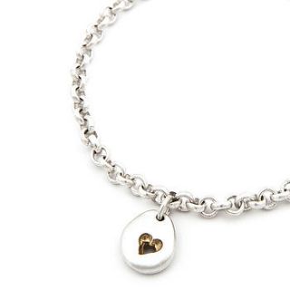 pebble bracelet matt silver with gold detail by latham & neve