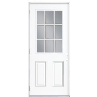 ReliaBilt 9 Lite Prehung Outswing Steel Entry Door (Common 80 in; Actual 33.5 in x 80.625 in)