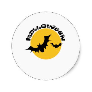 Spooky, "Halloween Bats" Round Stickers