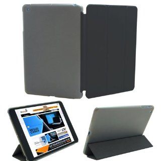 KHOMO  Super Slim DUAL Black Polyurethane Cover FRONT + Dark Crystal Rubberized Poly carbonate BACK Protector (2 pieces version) for Apple iPad Mini 7.9 Inches (Built in magnet for sleep / wake feature) Computers & Accessories