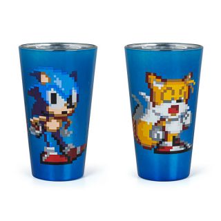Pixelated Sonic 4 pack Pint Glass Set