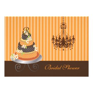PixDezines monogram orange cake, bridal shower Personalized Announcement