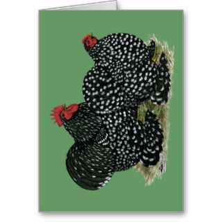 Cochin Mottled Chicken Pair Greeting Cards