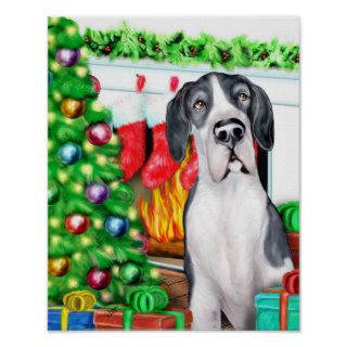 Great Dane Stockings Mantle UC Poster