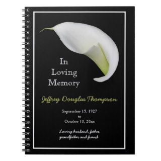 Memorial or Funeral Guest Book Notebook   Lily