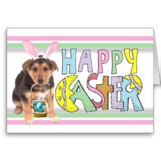 Easter German Shepherd Puppy Greeting Cards
