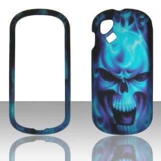 2D Blue Skull Alcatel Sparq OT 606a T Mobile/ Alcatel OT 606 One Touch Chat Case Cover Phone Snap on Cover Cases Protector Faceplates Cell Phones & Accessories