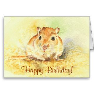 Cute Gerbil Birthday Card