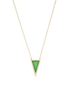 Jade Triangle Pendant Necklace by Melanie Auld