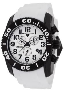 Swiss Legend 11876 TIB 02  Watches,Commander Titanium Chronograph White Silicone & Dial, Sport Swiss Legend Quartz Watches