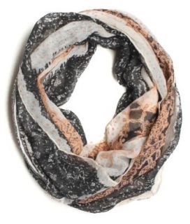 Dry77 Classical Pattern Infinity Loop Scarf, Black Fashion Scarves