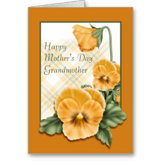 Happy Mother's Day Grandmother Golden Pansy Greeting Cards