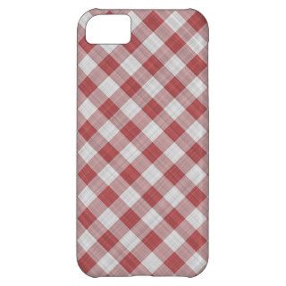 Red Gingham Check   Diagonal Pattern Cover For iPhone 5C