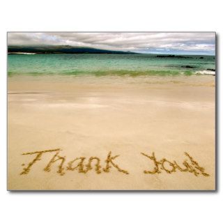 Beach "Thank You" Note Postcard Send on Honeymoon