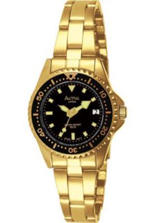 Activa SV235 006  Watches,Womens Black Dial Gold Tone Base Metal, Casual Activa Quartz Watches