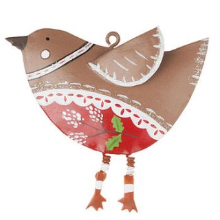 tin robin christmas tree decoration by the contemporary home