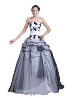 Topwedding Women's Strapless Tulle Quinceanera Dress with Pick Ups