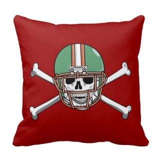 Skull and Crossbones Football Helmet Pillow