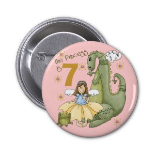7th Birthday Princess Pins